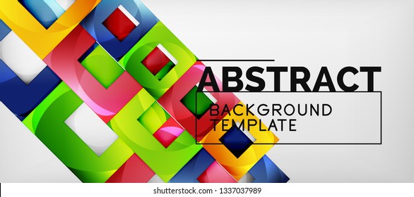 Fundo quadrado, quadrados abstratos em cinza, modelo de negócios ou techno. Ilustração vetorial