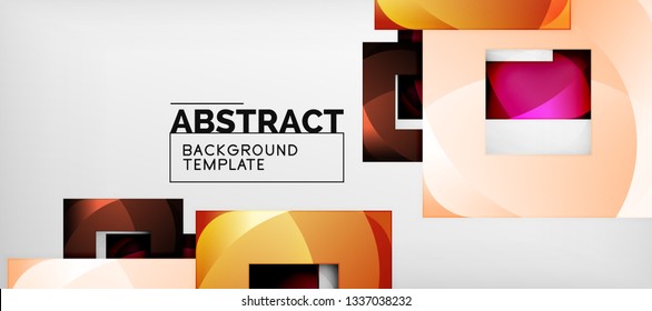 Fondo cuadrado, cuadrados abstractos sobre plantilla gris, empresarial o tecno. Ilustración del vector