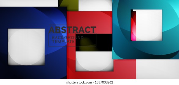 Square background, abstract squares on grey, business or techno template. Vector illustration