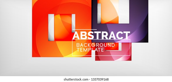 Square background, abstract squares on grey, business or techno template. Vector illustration