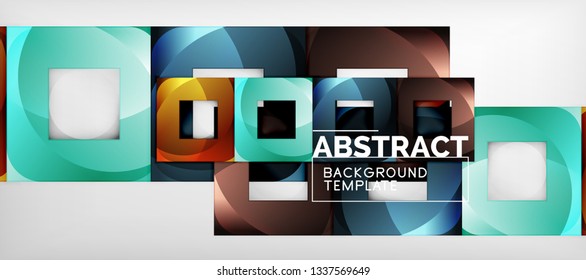 Square background, abstract squares on grey, business or techno template. Vector illustration