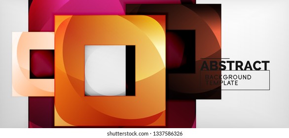 Fondo cuadrado, cuadrados abstractos sobre plantilla gris, empresarial o tecno. Ilustración del vector