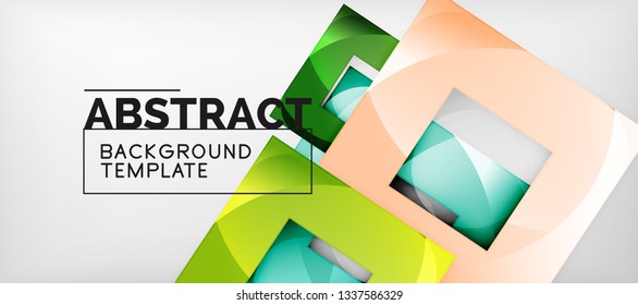 Square background, abstract squares on grey, business or techno template. Vector illustration