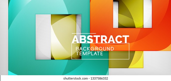 Square background, abstract squares on grey, business or techno template. Vector illustration