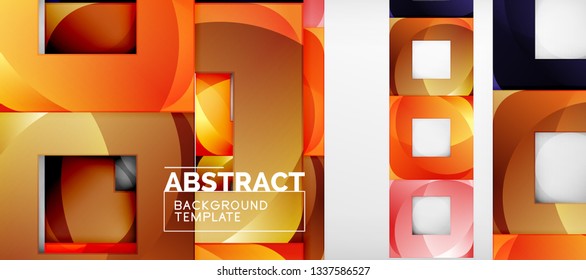 Fondo cuadrado, cuadrados abstractos sobre plantilla gris, empresarial o tecno. Ilustración del vector