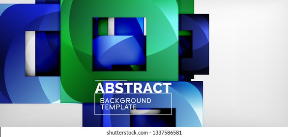 Fondo cuadrado, cuadrados abstractos sobre plantilla gris, empresarial o tecno. Ilustración del vector
