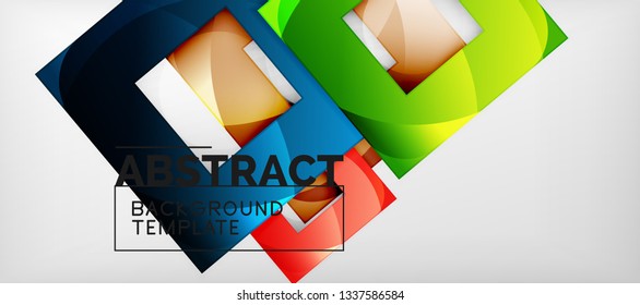 Fondo cuadrado, cuadrados abstractos sobre plantilla gris, empresarial o tecno. Ilustración del vector