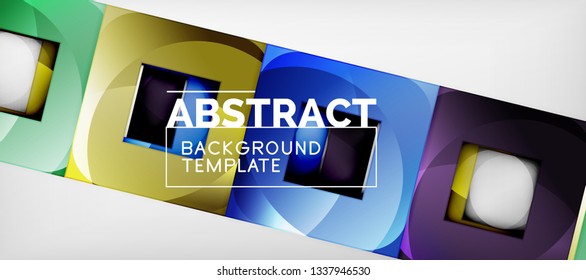 Fundo quadrado, quadrados abstratos em cinza, modelo de negócios ou techno. Ilustração vetorial