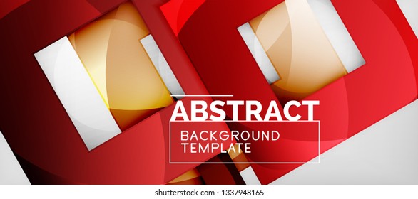 Square background, abstract squares on grey, business or techno template. Vector illustration