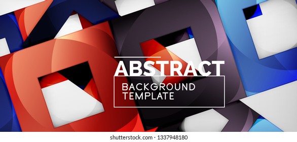 Fondo cuadrado, cuadrados abstractos sobre plantilla gris, empresarial o tecno. Ilustración del vector