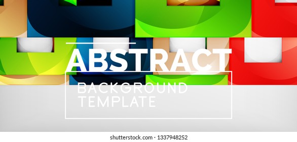 Square background, abstract squares on grey, business or techno template. Vector illustration