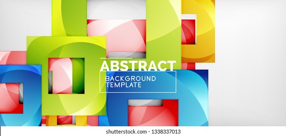 Viereckiger Hintergrund, abstrakte Quadrate auf Grau, Geschäfts- oder Techno-Vorlage. Vektorgrafik