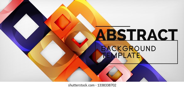 Square background, abstract squares on grey, business or techno template. Vector illustration