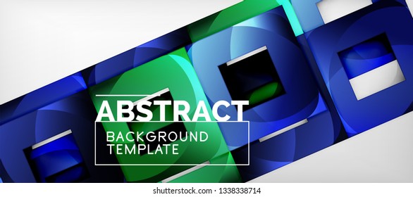 Fondo cuadrado, cuadrados abstractos sobre plantilla gris, empresarial o tecno. Ilustración del vector
