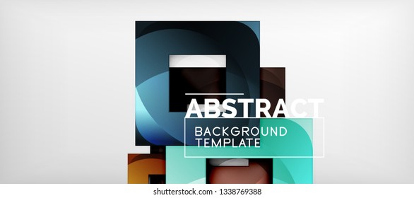Square background, abstract squares on grey, business or techno template. Vector illustration