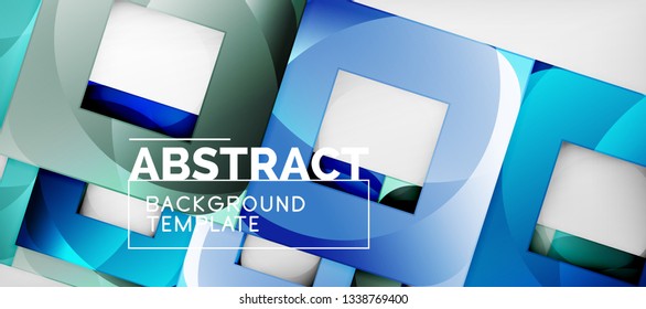 Fondo cuadrado, cuadrados abstractos sobre plantilla gris, empresarial o tecno. Ilustración del vector