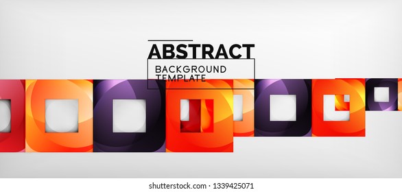 Square background, abstract squares on grey, business or techno template. Vector illustration