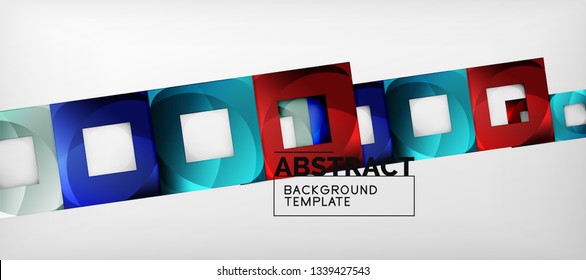 Square background, abstract squares on grey, business or techno template. Vector illustration