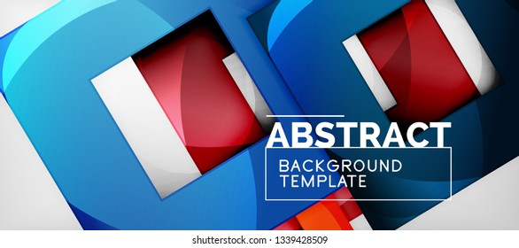 Square background, abstract squares on grey, business or techno template. Vector illustration