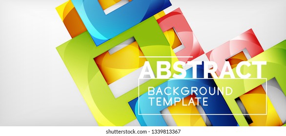 Square background, abstract squares on grey, business or techno template. Vector illustration