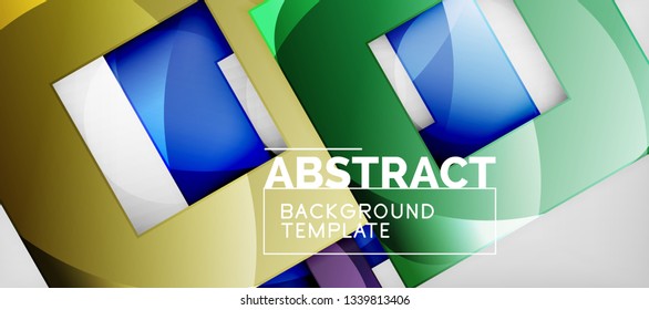 Square background, abstract squares on grey, business or techno template. Vector illustration