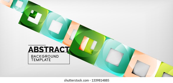 Square background, abstract squares on grey, business or techno template. Vector illustration
