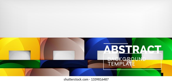Square background, abstract squares on grey, business or techno template. Vector illustration