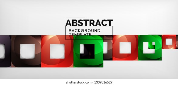 Square background, abstract squares on grey, business or techno template. Vector illustration