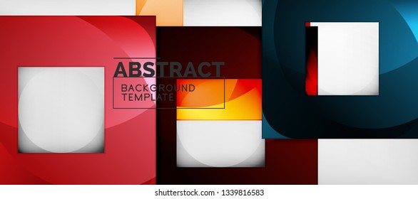 Square background, abstract squares on grey, business or techno template. Vector illustration