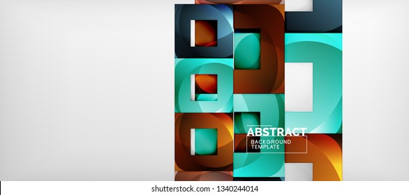 Fondo cuadrado, cuadrados abstractos sobre plantilla gris, empresarial o tecno. Ilustración del vector