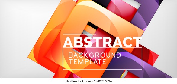 Square background, abstract squares on grey, business or techno template. Vector illustration