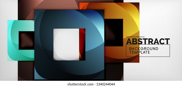 Fondo cuadrado, cuadrados abstractos sobre plantilla gris, empresarial o tecno. Ilustración del vector