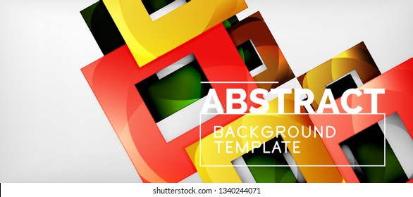 Viereckiger Hintergrund, abstrakte Quadrate auf Grau, Geschäfts- oder Techno-Vorlage. Vektorgrafik