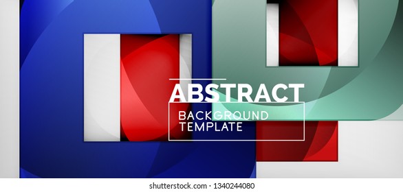 Square background, abstract squares on grey, business or techno template. Vector illustration