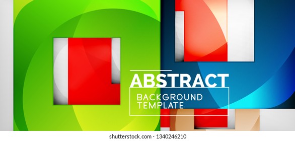 Square background, abstract squares on grey, business or techno template. Vector illustration