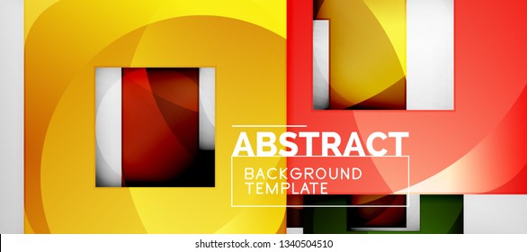 Square background, abstract squares on grey, business or techno template. Vector illustration
