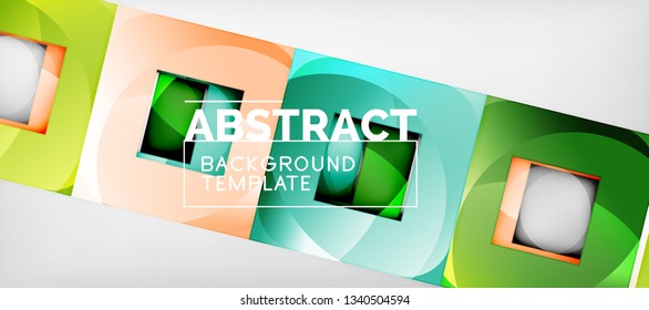Square background, abstract squares on grey, business or techno template. Vector illustration