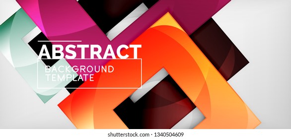 Square background, abstract squares on grey, business or techno template. Vector illustration