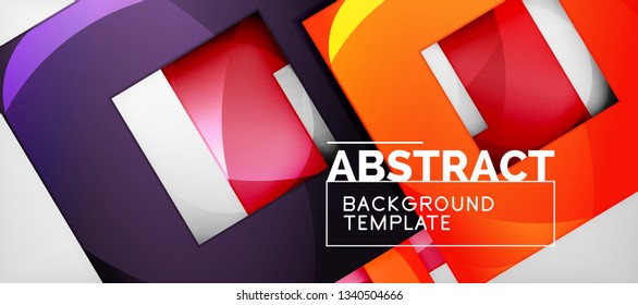 Square background, abstract squares on grey, business or techno template. Vector illustration