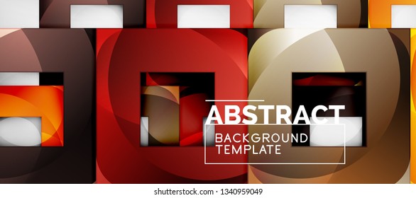 Square background, abstract squares on grey, business or techno template. Vector illustration