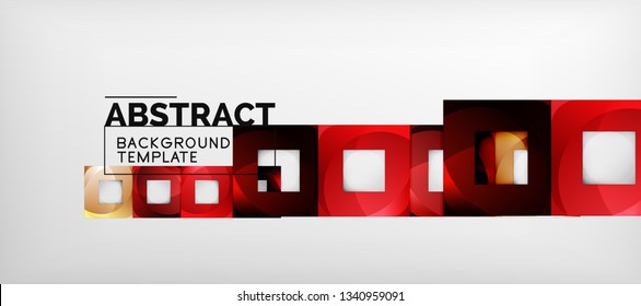 Square background, abstract squares on grey, business or techno template. Vector illustration