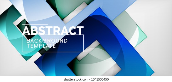 Square background, abstract squares on grey, business or techno template. Vector illustration