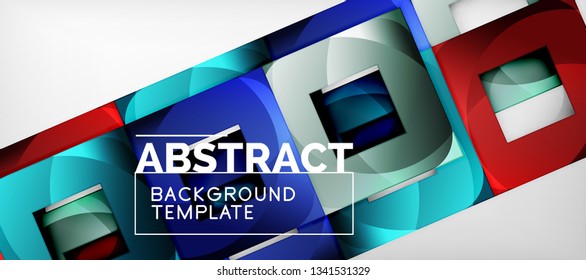 Fundo quadrado, quadrados abstratos em cinza, modelo de negócios ou techno. Ilustração vetorial
