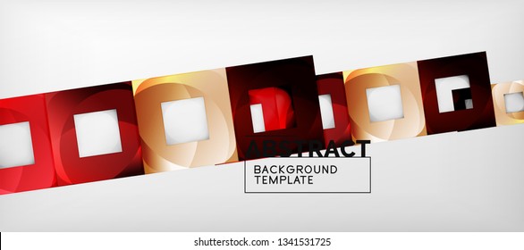 Square background, abstract squares on grey, business or techno template. Vector illustration