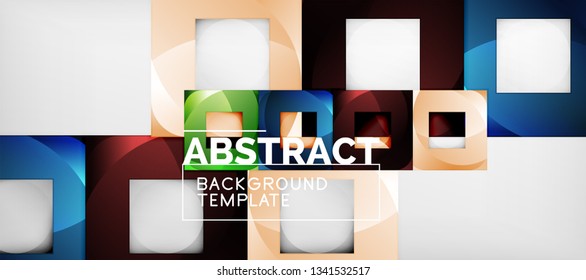 Fondo cuadrado, cuadrados abstractos sobre plantilla gris, empresarial o tecno. Ilustración del vector