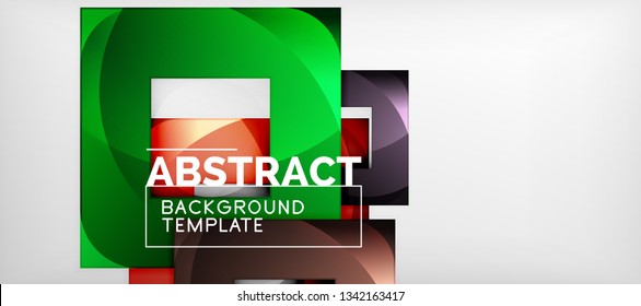 Square background, abstract squares on grey, business or techno template. Vector illustration