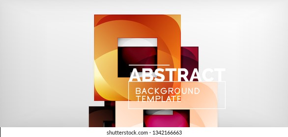 Square background, abstract squares on grey, business or techno template. Vector illustration