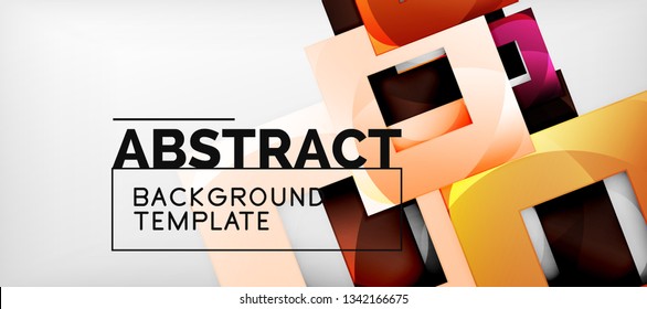 Square background, abstract squares on grey, business or techno template. Vector illustration