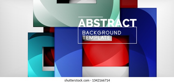 Fondo cuadrado, cuadrados abstractos sobre plantilla gris, empresarial o tecno. Ilustración del vector