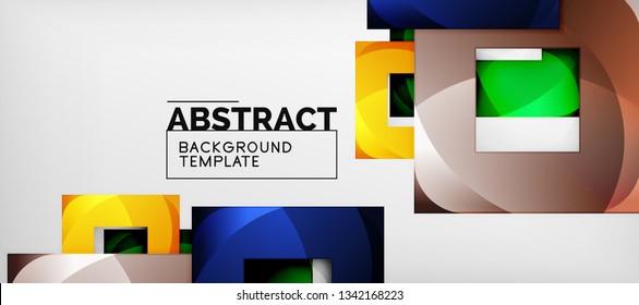 Fondo cuadrado, cuadrados abstractos sobre plantilla gris, empresarial o tecno. Ilustración del vector